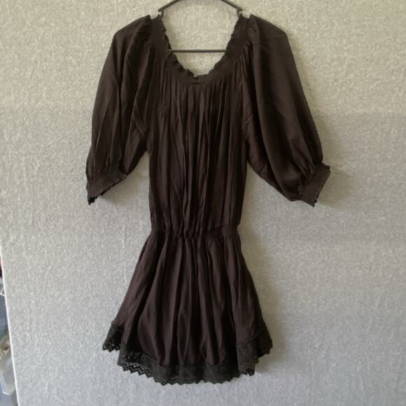Melissa Odabash Dress Womens Size Medium Ivy Black Mini Off The Shoulder Eyelet - Picture 7 of 9